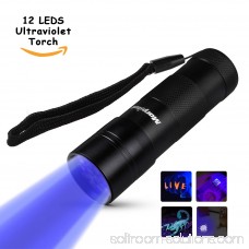 12 Leds Ultraviolet UV flashlight Blacklight Pet Dog Stain & Urine Detector Light Torch Ultra Violet Flashlight, Find Stains on Carpet, Rugs or Furniture Material